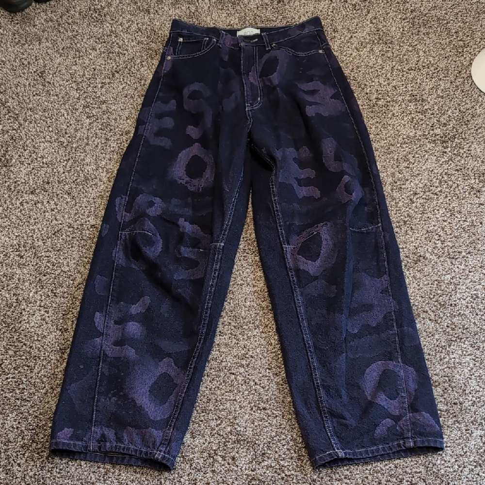 BDG High Rise Baggy Jeans Purple Camouflage Size 28